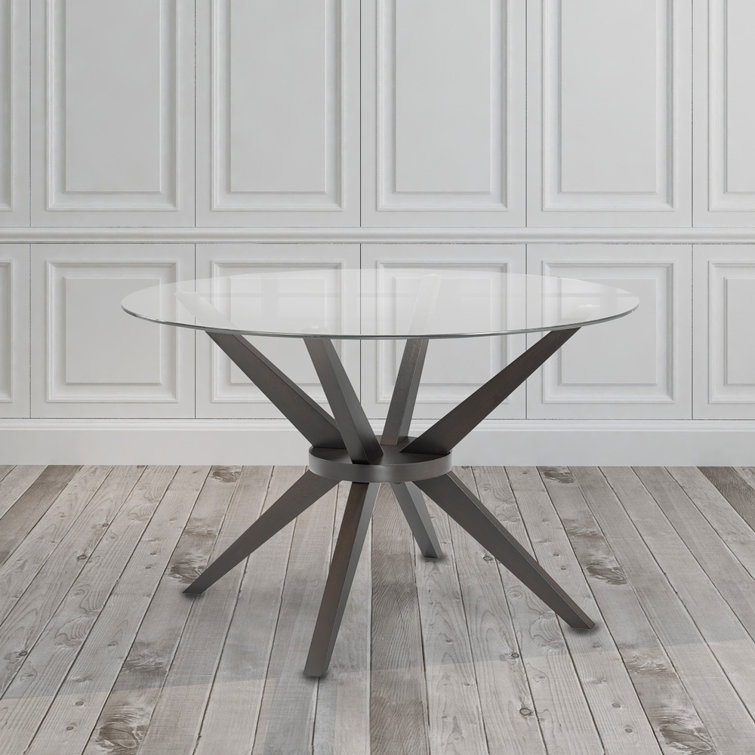 Round glass dining online table wayfair